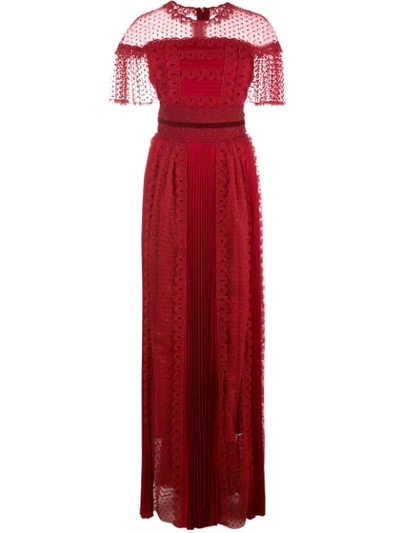 Zuhair Murad Harui Embroidered Dress In Red