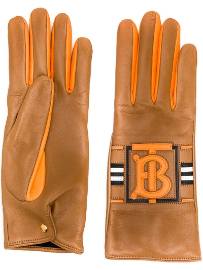 Burberry Handschuhe Mit Logo In 棕色