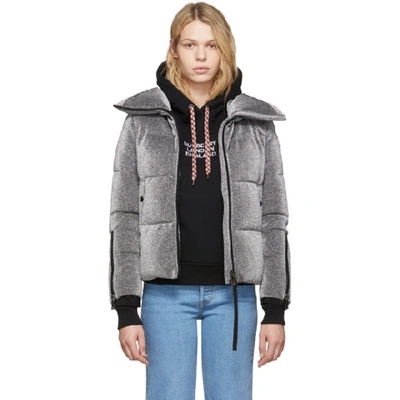 Moncler Glitter Effect Puffer Jacket In Metallic