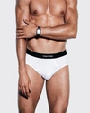 Tom Ford Mens White Branded-waistband Fitted Pack Of Two Stretch-cotton Briefs L In White