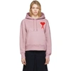 AMI ALEXANDRE MATTIUSSI AMI ALEXANDRE MATTIUSSI PINK OVERSIZED AMI DE COEUR HOODIE