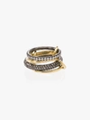 Spinelli Kilcollin Vega Silver And Yellow Gold 4-link Ring With Diamonds In Metallic