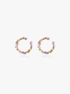 Suzanne Kalan 18k Rose Gold Rainbow Firework Sapphire Diamond Hoop Earrings In Rose Gold