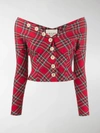 A.W.A.K.E. BUTTONED TARTAN BLOUSE,AW19T2114567825