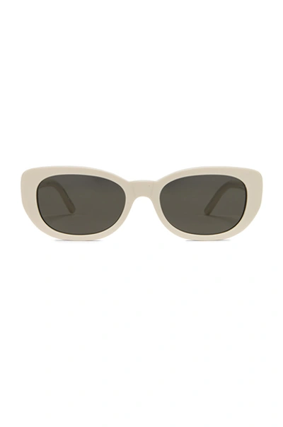Saint Laurent Betty Vintage Sunglasses In Shiny Ivory & Grey