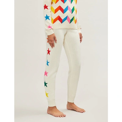 Chinti & Parker Ski Star-trimmed Mid-rise Wool-and-cashmere Blend Jogging Bottoms In Cream Multi