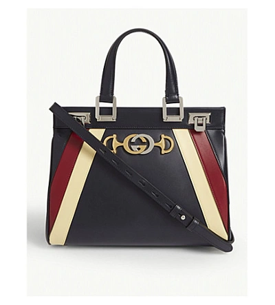Gucci Zumi Leather Shoulder Bag In Blue