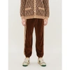 GUCCI RHOMBUS GG WOVEN AND VELOUR JOGGING BOTTOMS