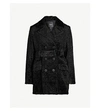 THEORY DOUBLE-BREASTED BELTED FAUX-FUR COAT