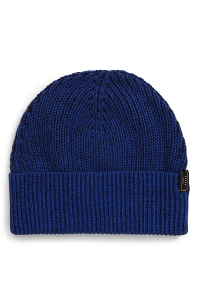 Ted Baker Plahat Cotton Blend Beanie In Blue
