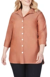Foxcroft Pandora Non-iron Tunic Shirt In Cinnamon