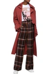 ACNE STUDIOS CHECKED WOOL AND SILK-BLEND FLARED PANTS,3074457345622696123