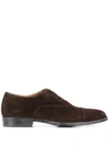Scarosso Cesare Lace-up Oxford Shoes In Dark Brown Suede