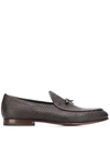 SCAROSSO HENRI BROWN WOVEN LOAFERS
