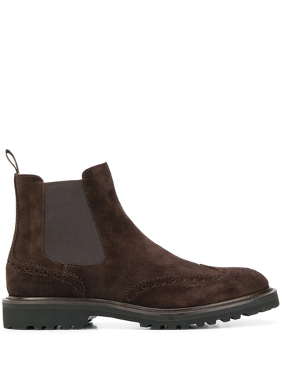 Scarosso Keith Chelsea Boots In Brown Suede