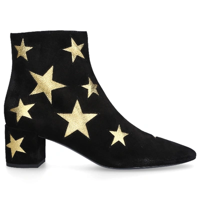 Saint Laurent 50毫米“loulou Star”麂皮及踝靴 In Black