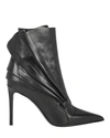 BALMAIN Ness Ruffled Leather Ankle Boots