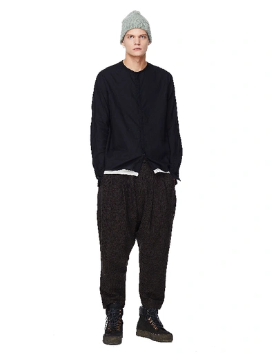 Ziggy Chen Cropped Brown Wool Baggy Trousers