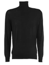 Kangra Cashmere Black Merino Wool Sweater In Nero