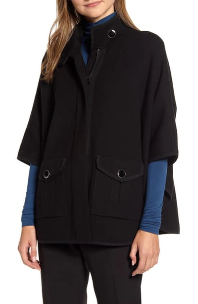 Anne Klein Zip Poncho In Anne Black