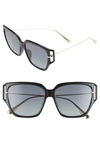 Dior Direction Butterfly Sunglasses, 58mm In Black/ Grey