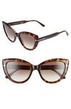 Tom Ford Anya 55mm Cat Eye Sunglasses In Dark Havana/ Gradient Roviex