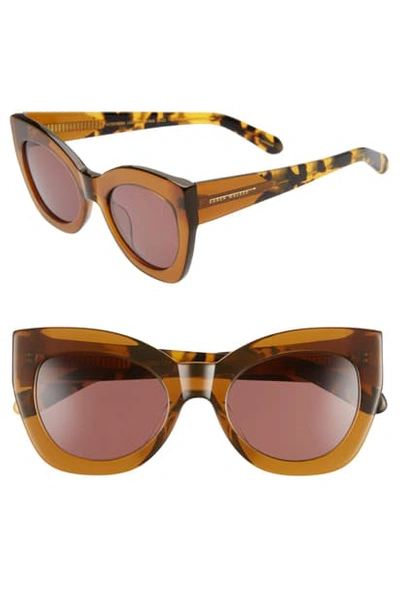 Karen Walker Northern Lights 51mm Cat Eye Sunglasses In Tan Tort/ Brown Mono