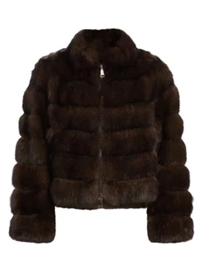 The Fur Salon Bibhu Mohapatra For  Zip-front Sable Jacket In Barguzin