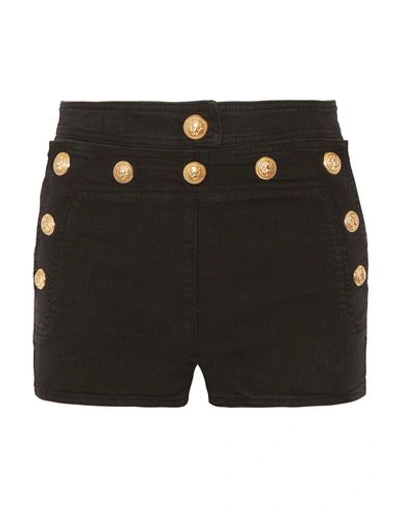 Balmain Denim Shorts In Black