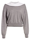 ALEXANDER WANG T Bi-Layer Cropped Pullover