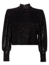 A.L.C Margaret Puff-Sleeve Sequin Top