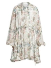 CHLOÉ Puff-Sleeve Silk Floral Dress