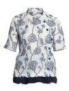 CHLOÉ FLORAL EMBROIDERED ORGANZA BLOUSE,400011734373