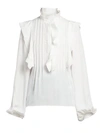 CHLOÉ Ruffle Crepe De Chine Silk Blouse