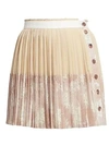Chloé Pleated Floral Button Silk Mini Skirt In Cloudy Rose