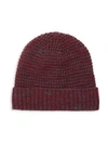 Bickley + Mitchell Men's Faux Sherpa-lined Thermal Cuff Beanie In Burgandy Twist