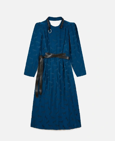 Stella Mccartney Blue Horse Jacquard Dress