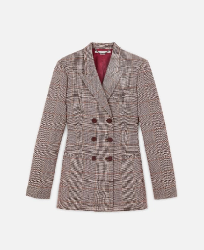 Stella Mccartney Burgundy Prince Of Wales Tailored Jacket