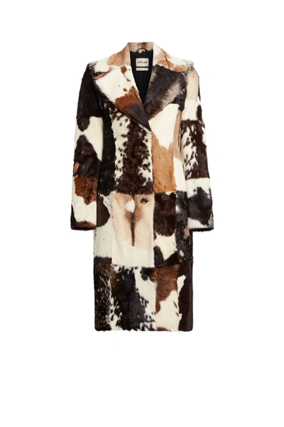 Roberto Cavalli Patchwork Fur Coat In Multicolour