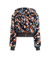 ROBERTO CAVALLI JAGUAR MOTIF RABBIT FUR BOMBER,13753475