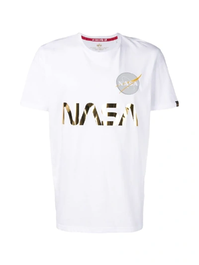 Alpha Industries Nasa Reflective T Shirt White