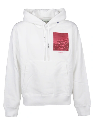 Off-white Halftone Arrow Hooded Sweatshirt In White