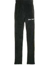 PALM ANGELS velvet track pants BLACK,PMCA054F19469007