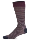 Marcoliani Palio Striped Crew Socks In Barolo Red