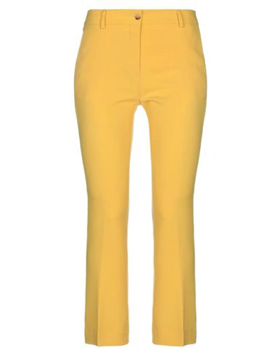 Alberto Biani Cropped Pants In Yellow