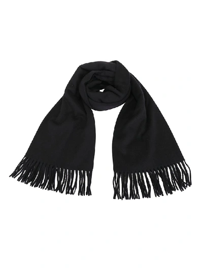 Canada Goose Fringed Knitted Scarf In Black