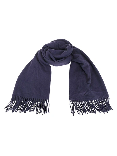 Canada Goose Fringed Wool Scarf In Blue