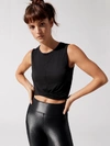 Alo Yoga Cover Twist-front Cropped Tank In Black