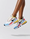 Nike Air Max 270 React Felt And Ripstop Sneakers In Phantom,black-light Blue-university Red