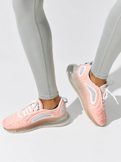 Nike 'air Max 720' Panelled Trainers In Bleached Coral,summit White Pure Platinum